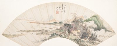 Paisaje al estilo de Huichong, siglo XVIII o posterior, fecha espuria de 1676 de Unbekannt