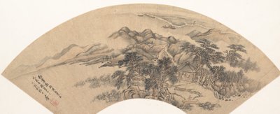 Paisaje al estilo de Yan Wengui, fecha espuria de 1707 de Unbekannt
