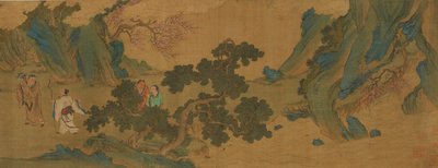 Paisaje con inmortales taoístas en las montañas, dinastía Ming o Qing, siglo XVII de Unbekannt