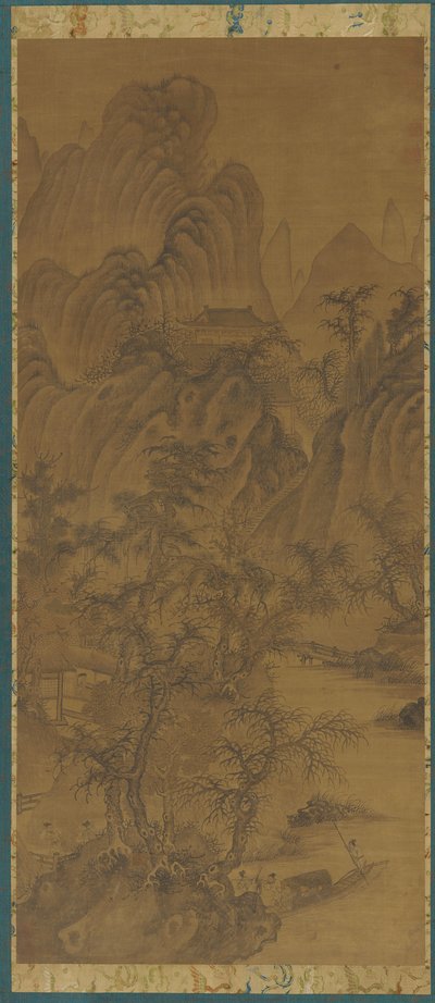 Paisaje con edificios de granja y figuras, 1368-1644 de Unbekannt