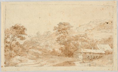 Paisaje con molino de agua de Unbekannt