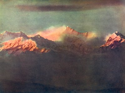 Últimos rayos de luz en Kinchenjunga, c1910 de Unbekannt