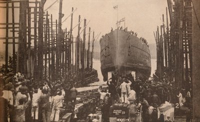 Lanzamiento del H.M.S. Lion en agosto, 1910, c1910, 1935 de Unbekannt