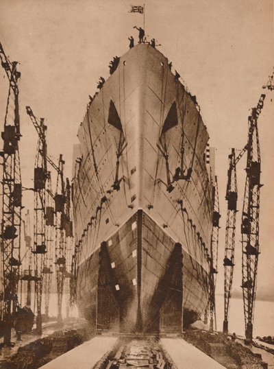 Lanzamiento del transatlántico de Cunard `Queen Mary`, 1934-1935 de Unbekannt