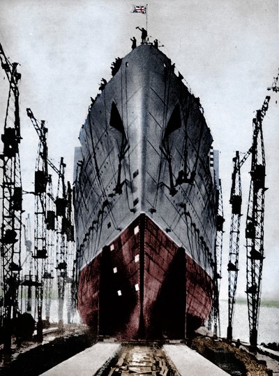Lanzamiento del transatlántico de Cunard 