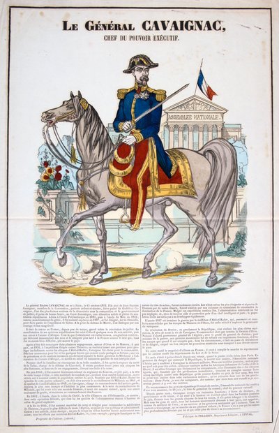 El General Cavaignac 28 de junio de 1848, Francia. Litografía en color. Colección privada de Unbekannt