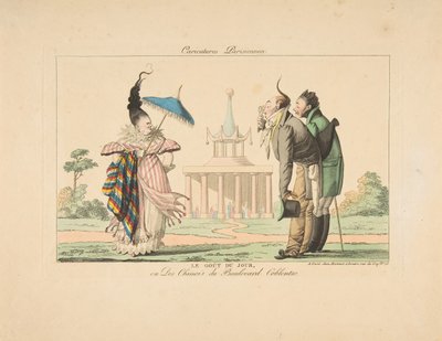 Le Goût du Jour ou Des Chinois du Boulevard Coblentz, de Caricatures Parisiennes, ca. 1815 de Unbekannt