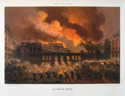 Le Palais Royal, Comuna de París, 24 de mayo de 1871 de Unbekannt