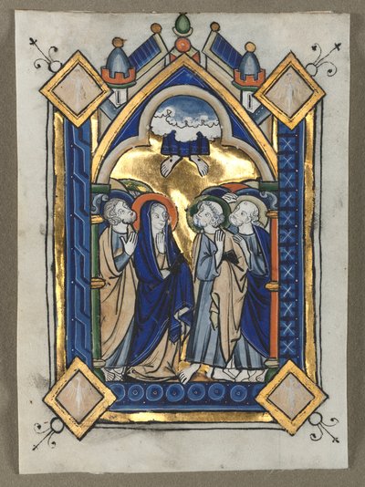 Hoja extraída de un salterio: La Ascensión, c. 1260 de Unbekannt