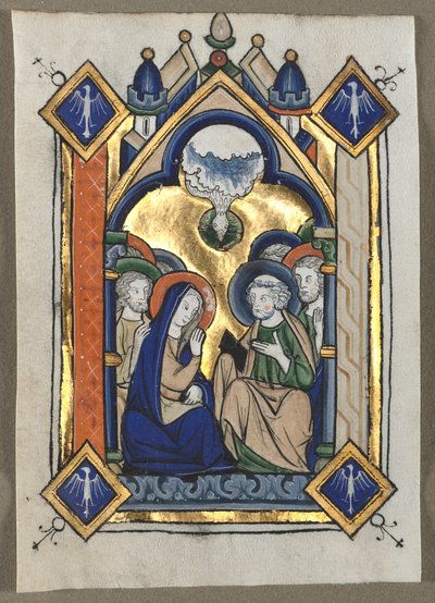 Hoja extraída de un salterio: El Pentecostés, c. 1260 de Unbekannt
