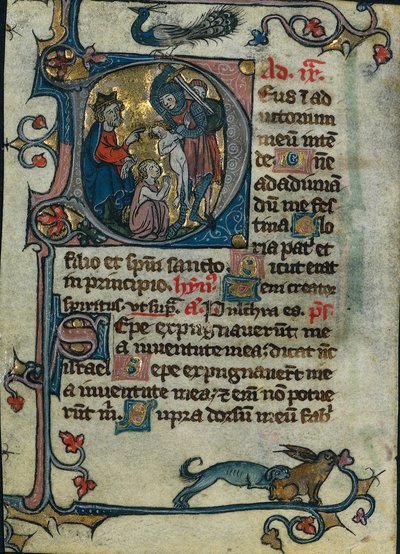 Hoja de un Libro de Horas: Inicial D: Masacre de los Inocentes 1 de 2 Hojas Excisas, principios de 1300 de Unbekannt