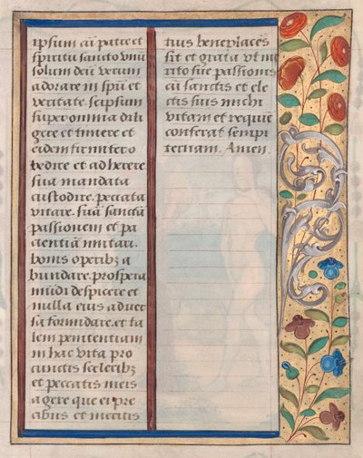 Hoja de un Libro de Horas: Texto con borde ilustrado verso, c. 1510 de Unbekannt