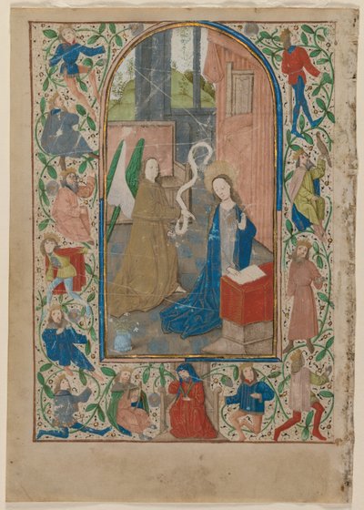 Hoja de un libro de horas: La Anunciación recto, 1470s de Unbekannt
