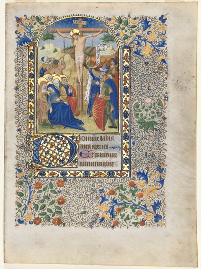 Hoja de un Libro de Horas: La Crucifixión, Horas de la Cruz, c. 1435 de Unbekannt