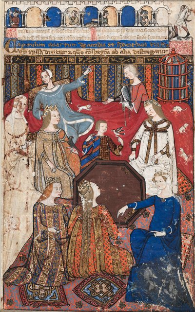 Hoja de un Tratado de Cocharelli sobre los Vicios: Accidia y su Corte, c. 1330-40 de Unbekannt