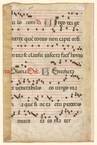 Hoja de un gradual con música verso, c. 1420-1450 de Unbekannt