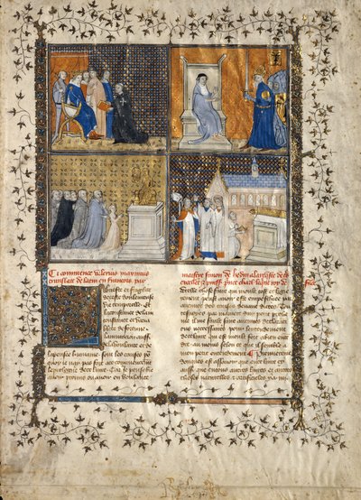 Hoja de un manuscrito de Valerius Maximus, francesa, ca. 1380-90 de Unbekannt