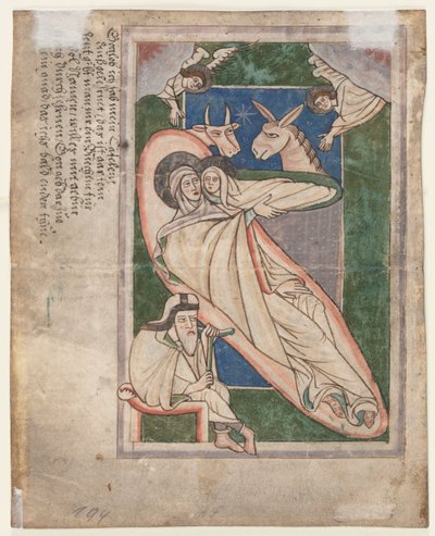 Hoja de un Salterio: Natividad verso, principios del siglo XIII de Unbekannt