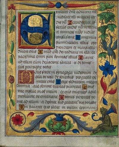Hoja de un Salterio y Libro de Oraciones...1 de 3 hojas excisadas, c. 1524 de Unbekannt