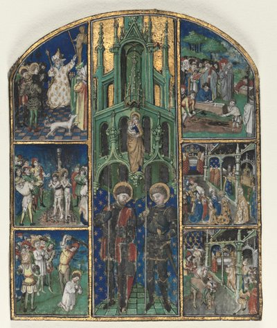 Hoja del Libro de Horas del Duque Luis de Saboya: Santos Nereo y Aquileo, mediados de 1400 de Unbekannt