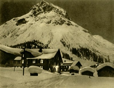 Lech am Arlberg de noche, Austria, c1935 de Unbekannt