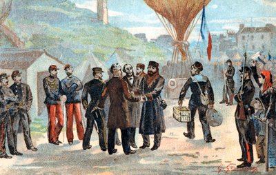 Leon Gambetta, político francés a punto de escapar del París sitiado, Guerra Franco-Prusiana de Unbekannt