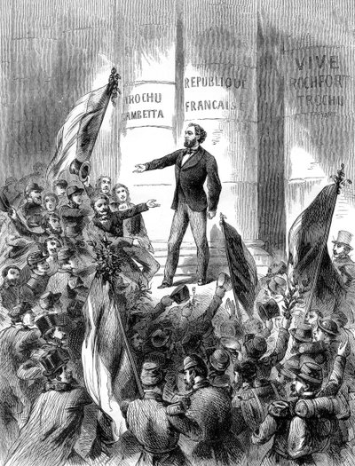 Léon Gambetta proclamando la República de Francia, 4 de septiembre de 1870, 1882-1884 de Unbekannt