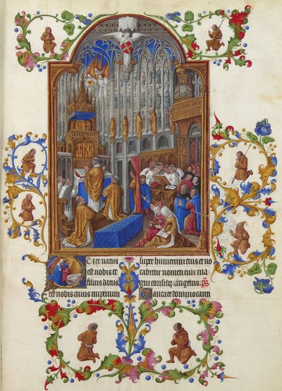 Las muy ricas horas del duque de Berry, Folio 158r - La misa de Navidad de Unbekannt