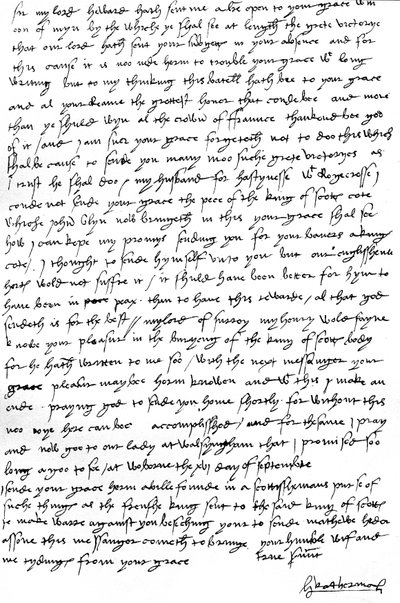 Carta de Catalina de Aragón como Regente, a su esposo, el Rey Enrique VIII en Francia, anunciando la victoria inglesa sobre el ejército escocés en Flodden y la muerte del Rey Jacobo IV de Escocia de Unbekannt