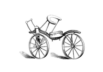 Mejora de Lewis Gompertz en la bicicleta de Baron von Drais, 1821 de Unbekannt