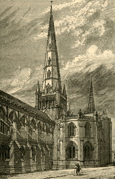 Exterior de la Catedral de Lichfield, 1898 de Unbekannt