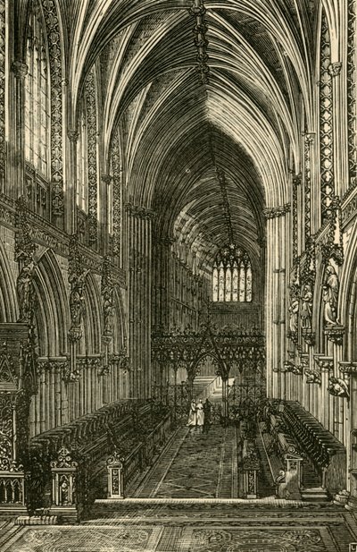 Interior de la Catedral de Lichfield, mirando al Oeste, 1898 de Unbekannt