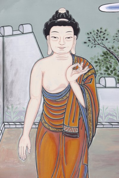 Vida de Buda El ministerio El gesto de debate explicando las enseñanzas del Buda (Vitaka Mudra), Seúl, Corea del Sur de Unbekannt