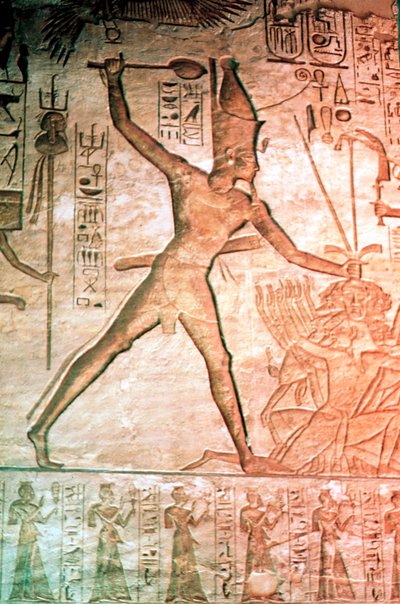 Relieve de piedra caliza del Templo de Ramsés II, Abu Simbel, Egipto, siglo XIII a.C. de Unbekannt