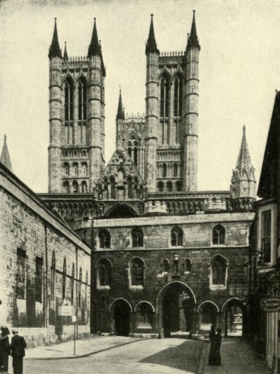 Catedral de Lincoln y la Puerta del Exchequer, c. 1948 de Unbekannt