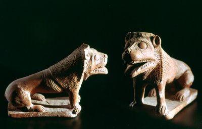 Leones, de Kerkouane, Túnez, siglo III a.C. de Unbekannt