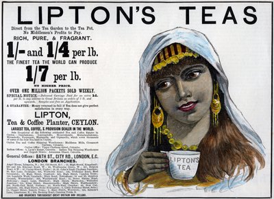 Anuncio de los tés de Lipton, 1893 de Unbekannt
