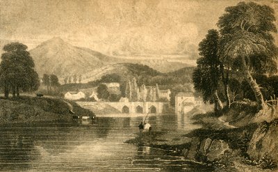 Puente de Llangollen, Castillo Dinas Bran, en el río Dee: Gales del Norte, siglo XIX de Unbekannt