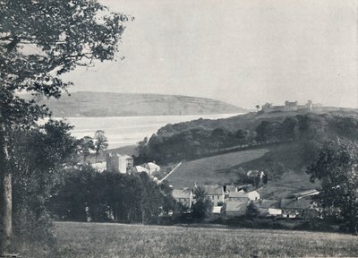 Llanstephan - El pueblo y la colina coronada por el castillo, 1895 de Unbekannt