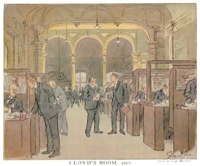 Sala de Lloyds. 1927 - Visto por un artista de Punch, 1928 de Unbekannt
