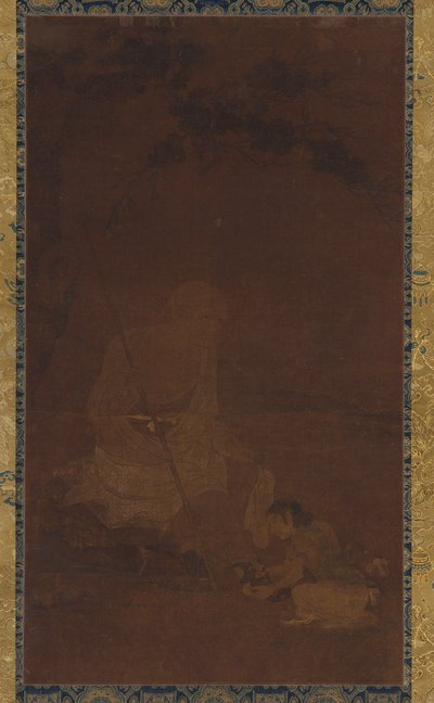 Lohan sentado, un asistente arrodillado ante él, dinastía Yuan o Ming, 1279-1644 de Unbekannt
