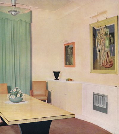 Comedor de Londres con pintura de Chirico de Unbekannt