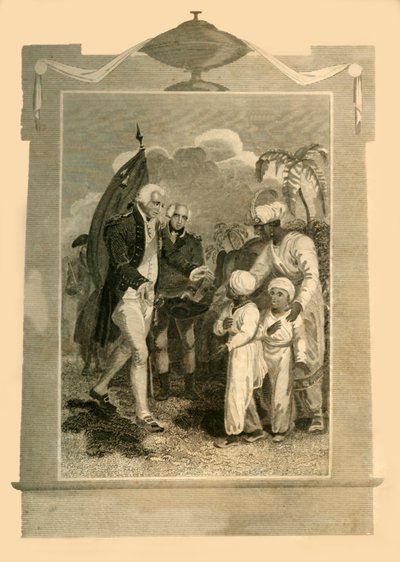 Lord Cornwallis recibiendo a los Hijos de Tippoo Saib, c1780s, 1816 de Unbekannt