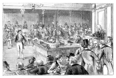 Lord John Russell 1792-1878 presentando la Ley de Reforma de 1832, c. 1895 de Unbekannt