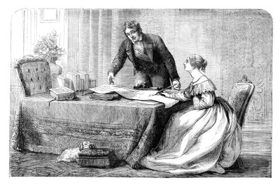 Lord Melbourne instruyendo a una joven Reina Victoria, 1837 (c. 1895) de Unbekannt