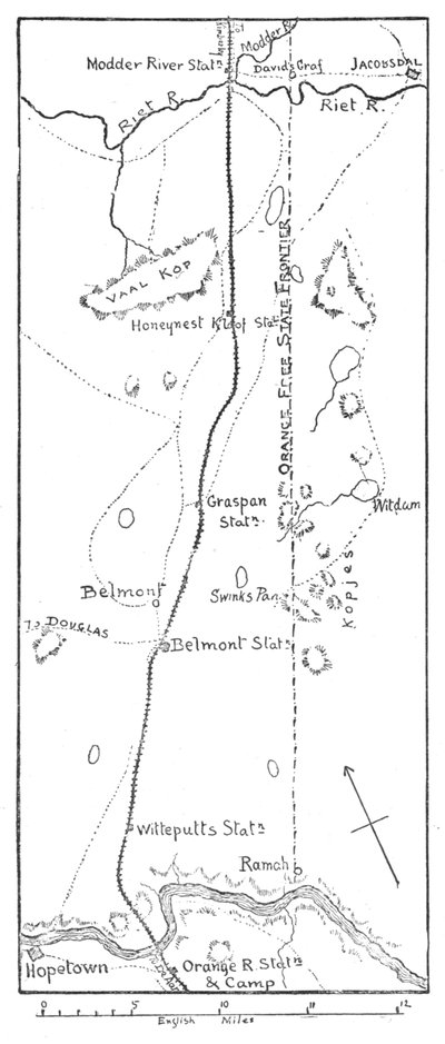 La línea de avance de Lord Methuen hacia el río Modder, 1902 de Unbekannt
