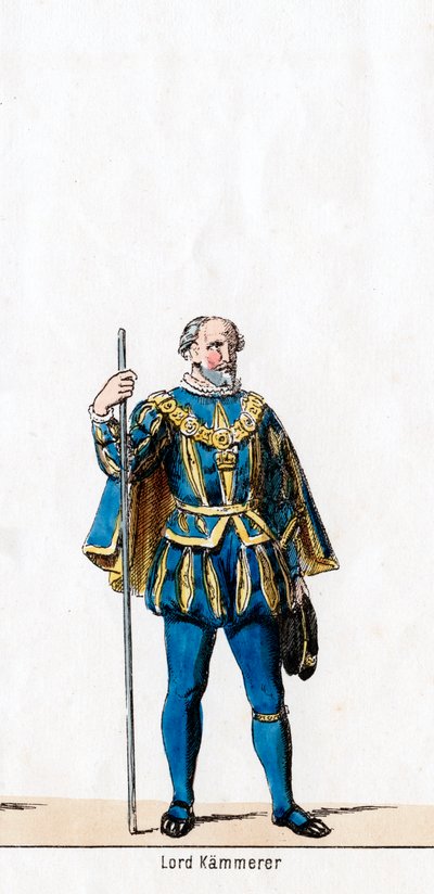 Lord tesorero, diseño de vestuario para la obra de Shakespeare, Enrique VIII, siglo XIX de Unbekannt