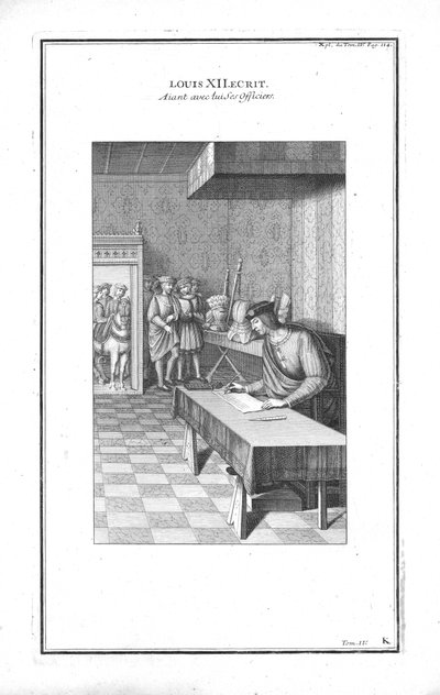 Luis XII escribiendo, c. 1760 de Unbekannt