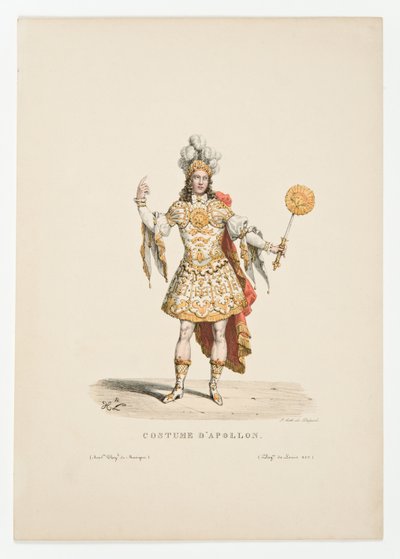 Luis XIV como Apolo en el ballet Noces de Thétis et Pélée en 1654 de Unbekannt