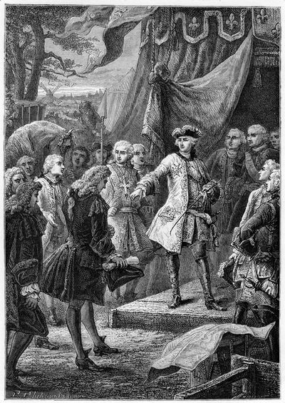 Luis XV, Rey de Francia y el Embajador de los Países Bajos de Unbekannt